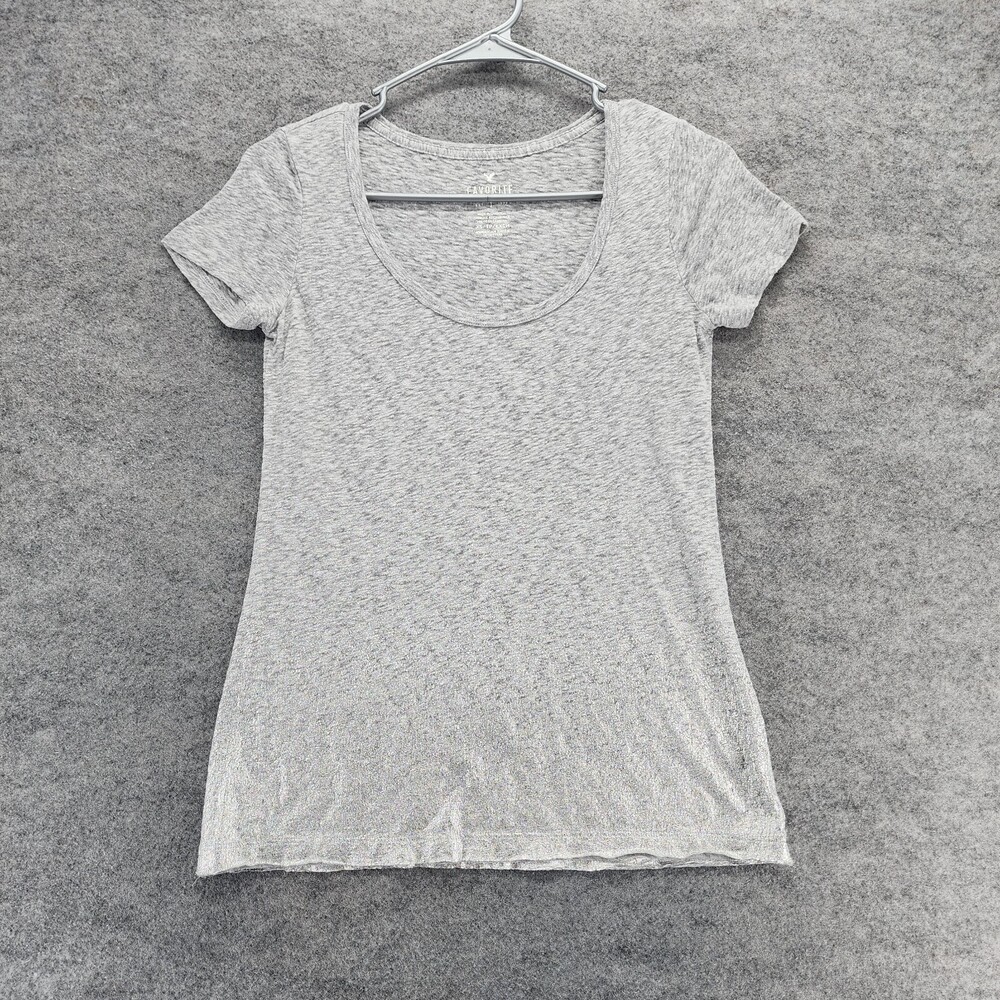 American Eagle Shirt Womens XS Favorite T Short Sleeve Gray Silver